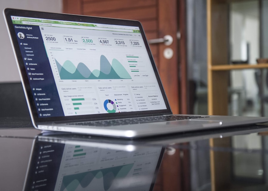 Corporate business website displayed on a desktop monitor showing clean professional design